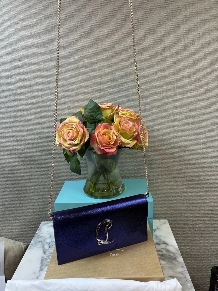NWT Christian Louboutin Jacaranda Metallic Purple Clutch Crossbody -Retail $1350 - Image 4 of 4