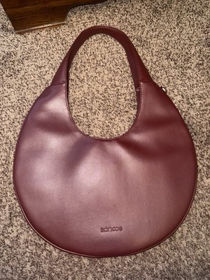 Santos By Monica Agnes Moon Bag Burgundy Red