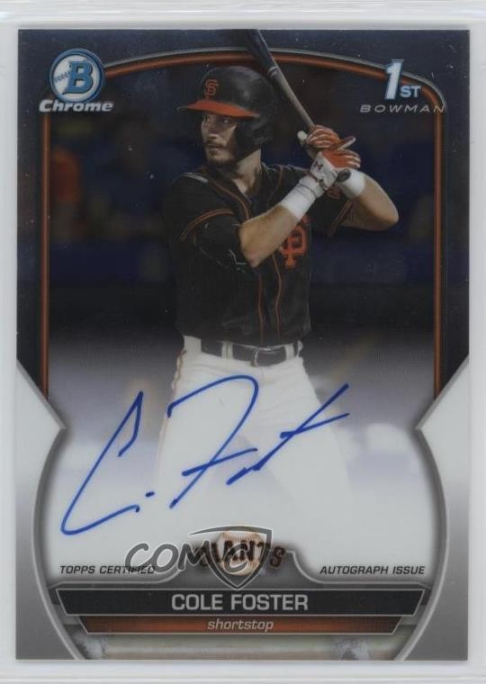 2023 Bowman Draft Chrome Prospect Auto Cole Foster #CDA-CF Auto 0l44
