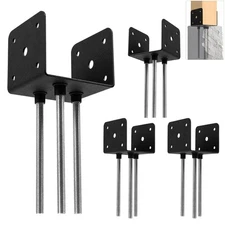 Wpbhk 4Pcs Concrete Post Anchor U Shape Fence Post Holder 4x4 Post Base Holde...