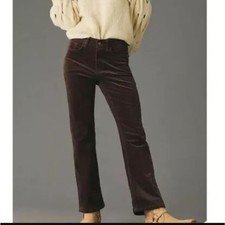 Pilcro The Yaya Mid-Rise Corduroy Crop Flare Jeans from Anthropologie Women's 26