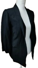   Lauren Conrad Women's 3/4 Sleeve Open Front Blazer Jacket Size S Small Black