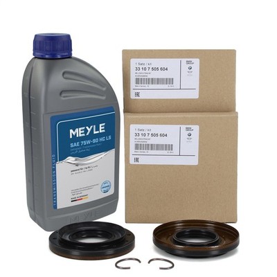 2x ORIGINAL BMW Wellendichtring Differential + 1L MEYLE 75W-90 Getriebeöl