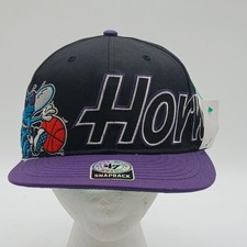 Vtg 90s Charlotte Hornets NBA Snapback Hat Hardwood Big Script Logo NWTG
