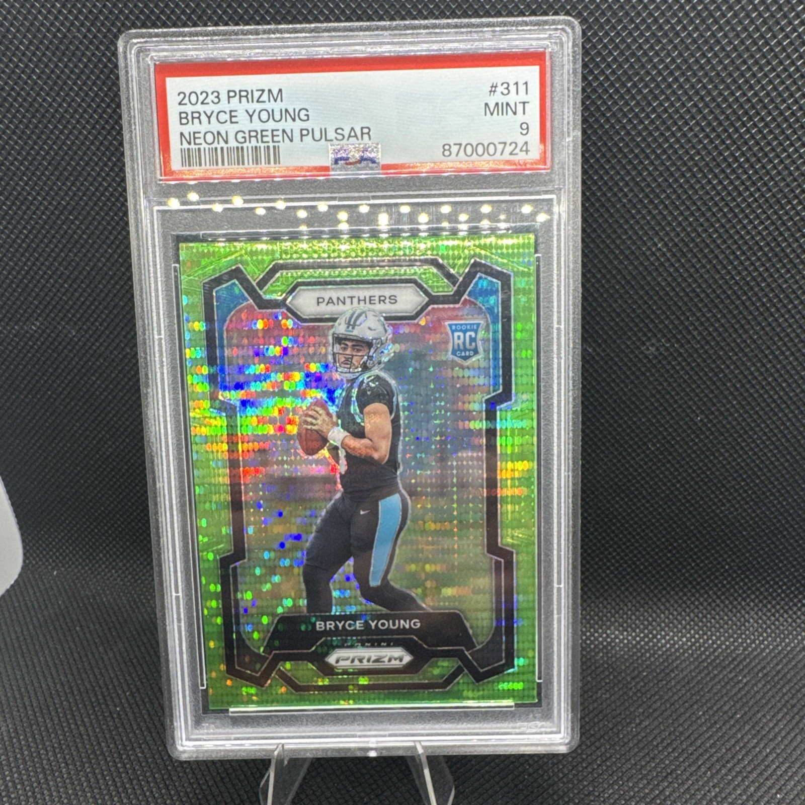 2023 Panini Neon Green Pulsar Prizm #311 Bryce Young RC Rookie PSA 9 MINT