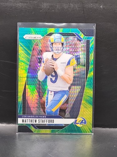 2024-25 Panini Prizm Matthew Stafford #166 Green Hyper Prizm #d/180 Rams
