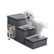 Dog Stairs for Small Dogs, 3-Step Non-Slip Pet Stairs for Cats, Small Dog Ste...