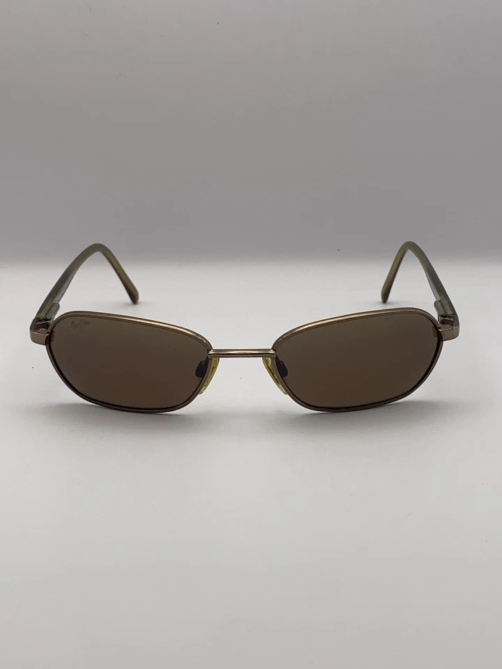 Gafas de sol Maui Jim para hombre doradas marrones hechas en Japón marco de metal ovaladas MJ 133-23 Foto 3 de 4