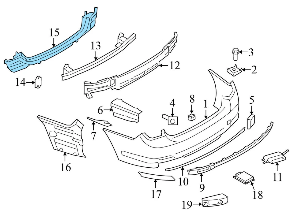 BMW ALPINA B7L 2011-2015 - Soporte de refuerzo de parachoques trasero 7183883 Foto 4 de 4