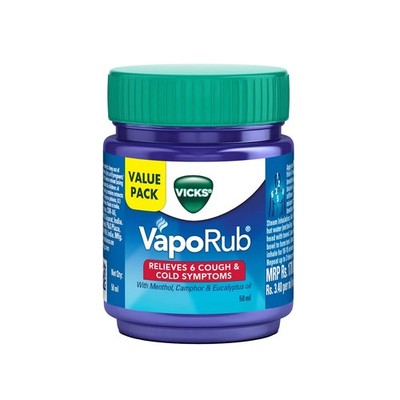 Vicks Vaporub 50 ml Relief From Cold Cough Blocked Nose Headache Body Ache