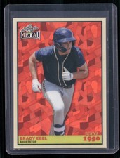 2026 Leaf Metal Baseball #50B-10 Brady Ebel 1950 Leaf Base Crystal Red #/4