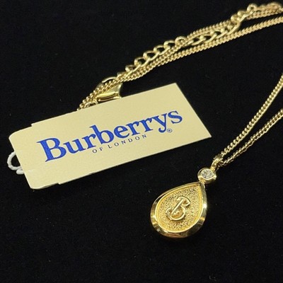 Burberry Vintage Gold Logo Necklace Authentic | eBay