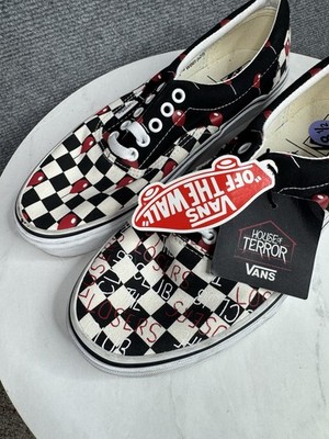 Vans Era x IT - House Of Terror Pennywise Horror Movie Check Shoes Men 8.5 /W 10