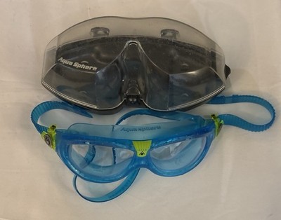 Learn to Swim Goggles BLUE AquaSphere SEAL KID 2 Clear Lens Training Mask 175300