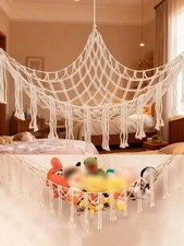 1pc Boho Stuffed Animal Net Hammock Plush Toy Storage Corner Hanging Organizer