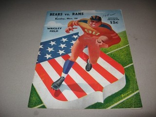 Scarce 1942 NFL Football Program Cleveland Rams Vs. Chicago Bears