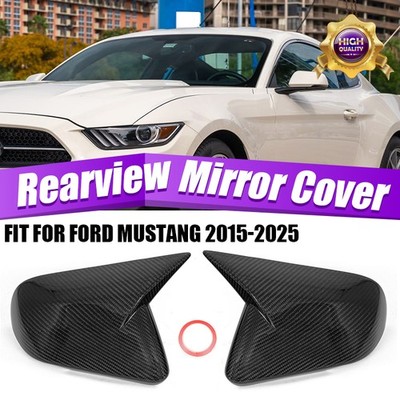 For 2015-2023 Ford Mustang Mirror Caps Cover W/ Signal Cut Real Carbon Fiber USA