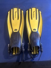 Mares Plana Avanti Quattro Open Heel Fins Yellow Black Scuba Snorkeling Regular