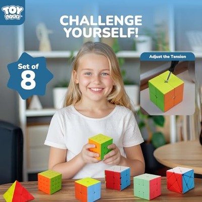 STEAM LIFE SPEED CUBE SET 8 PACK MAGIC CUBE | INCLUDES 3X3, 2X2, 4X4 SPEED -