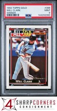 1992 TOPPS GOLD WINNER #386 WILL CLARK GIANTS PSA 9