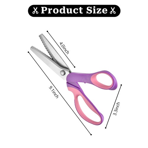 Pinking Shears for Fabric Cutting 9 Zig Zag Scissors for Lace Wig Sewing Sci - Picture 2 of 8