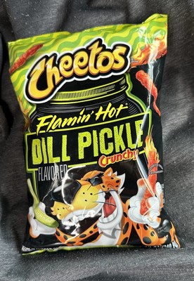 Cheetos Flamin Hot Heat Dill Pickle Flavored Crunchy Snack 8.5 oz Bag Frito Lay
