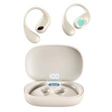 Over Ear Sport Headphones with IP54 Waterproofing and 36H Playtime - Beige