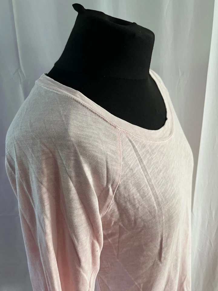 Espléndido Rosa Camiseta Manga Larga Talla M Cuello Redondo Algodón Mujer Foto 4 de 4