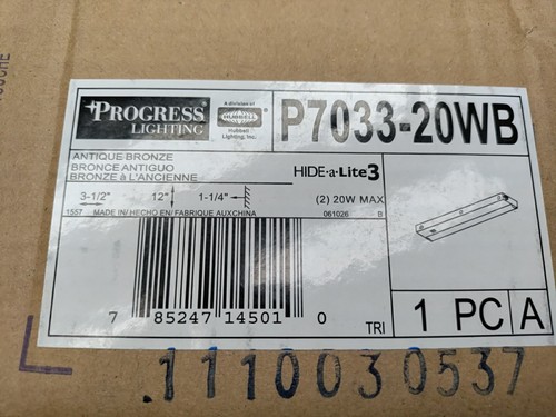 2x Progress Lighting Hide-a-Lite III Antique Bronze 2-Light Undercabinet Fixture - Picture 4 of 4