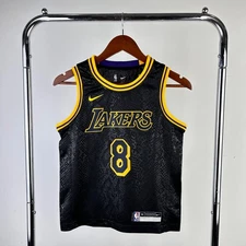 NEW KOBE BRYANT #8 YOUTH L LA LAKERS BLACK JERSEY BASKETBALL