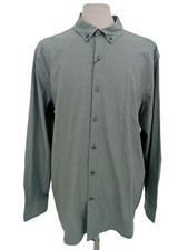 M S Autograph Men's Shirt Blue Teal Collar Buttons Long Sleeve New