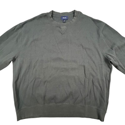 VTG Facconable Sweatshirt Mens XXL Dark Green Crewneck Cotton V-Stitch Pullover