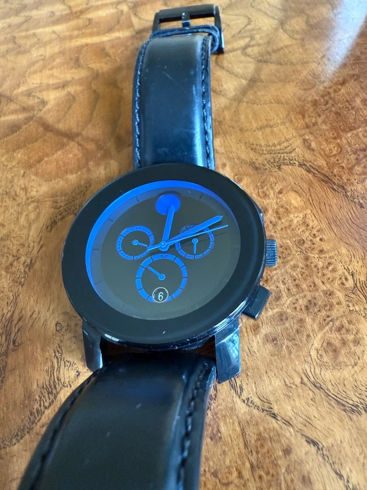 Movado Bold Black/Blue Watch with Chronograph Swiss Made  - Image 2 of 4