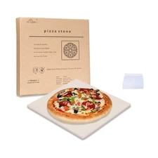 12" x 12" Pizza Stone Square Baking Stone | Premium Cordierite Pizza Grilling...
