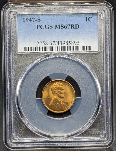 1947-S Lincoln Wheat Cent PCGS MS67 RD