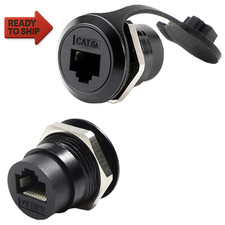 2Pack RJ45 Shielded Panel Mount Coupler, Ethernet LAN Pass through Connector, C