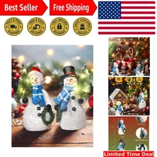 Delightful 5'' Resin Snowmen with Lighted Christmas Tree for Festive Cheer