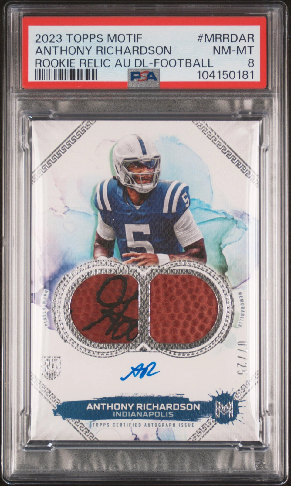 Anthony Richardson Topps Motif Motif Rookie Relic Autograph Dual #MRRDAR Football