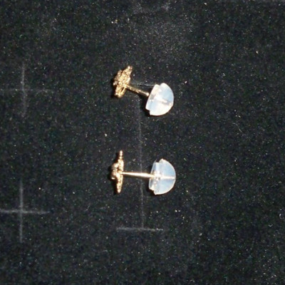 10k Yellow Gold Crown Stud Earrings 0.40 Grams Jacmel Jewelry Inc 14k Backs Box