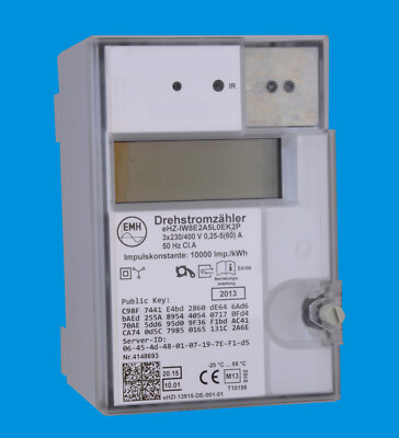 EMH Zähler Drehstromzähler  eHZ-IW8E2A5L0EK2P Rücklaufsperre mit PIN 5/60A 400V