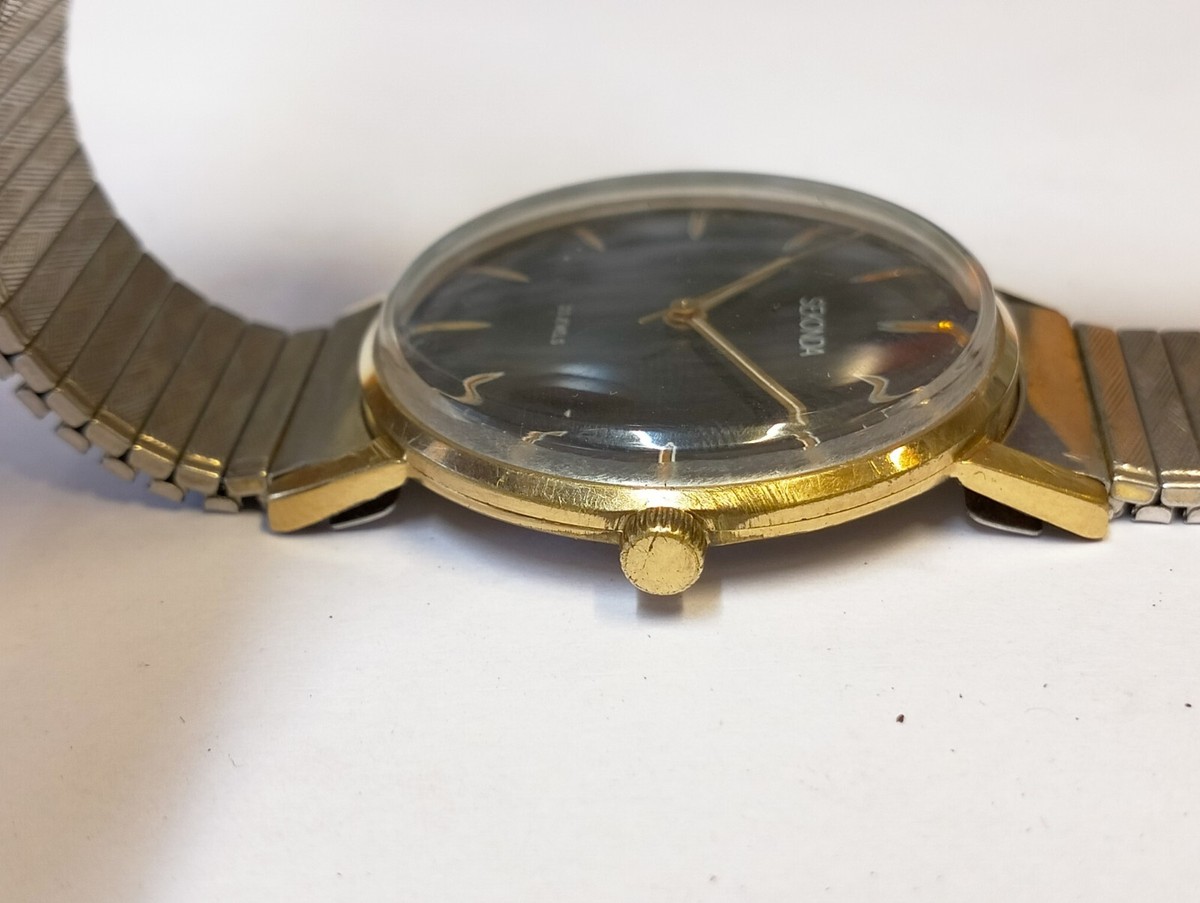 VINTAGE SEKONDA 23 JEWELS WINDING BLACK DIAL 798915 MEN'S FULL