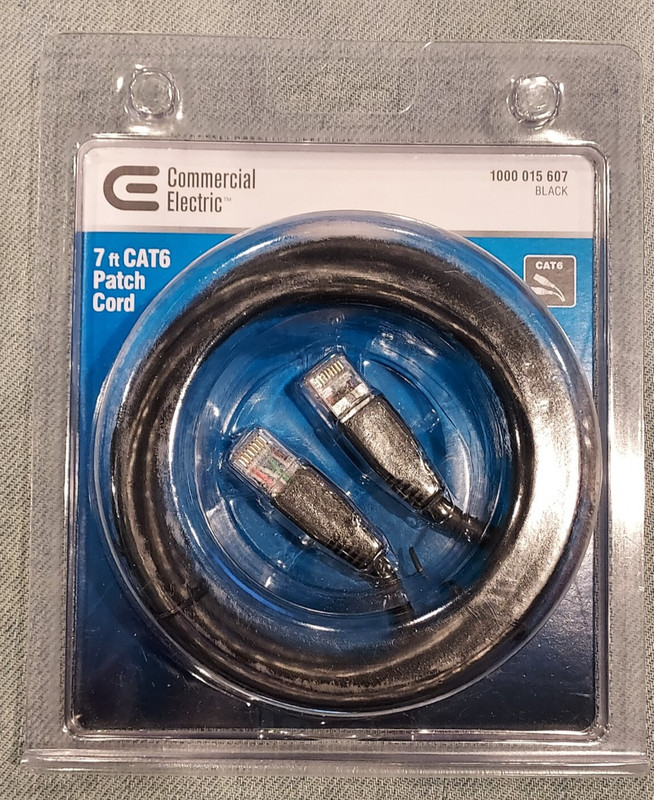 Commercial Electric 7 ft CAT6 Patch Cord Black - 1000 015 607 - NEW SEALED