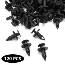 120x Clips for 8mm Hole Plastic Rivets Retainer Fender Bumper Push Pin Fastener
