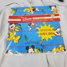 Cleo Vintage Wrapping Paper Disney Mickey Mouse Pluto New NIP Made in USA