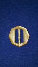 RARE Victorian Celluloid/MOP/Metal Ladies Belt Buckle