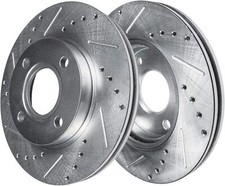 Front Drilled and Slotted Disc Brake Rotors for Mazda MX-5 Miata Fiat 124 Spider