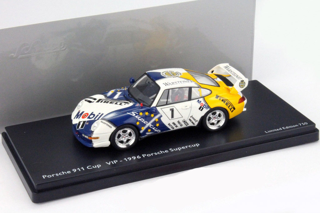 Porsche 911 993 Coupe Schuco 1:43 miniature de collection Porsche Supercup 1996