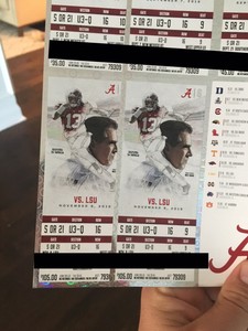 Details About Alabama Football Vs Lsu Tickets 2