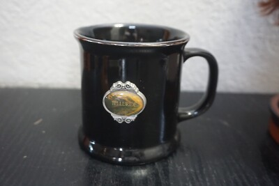 HEAVY BLACK AND SILVER TELLURIDE COLORADO SOUVENIR MUG, HEAVY AND NICE