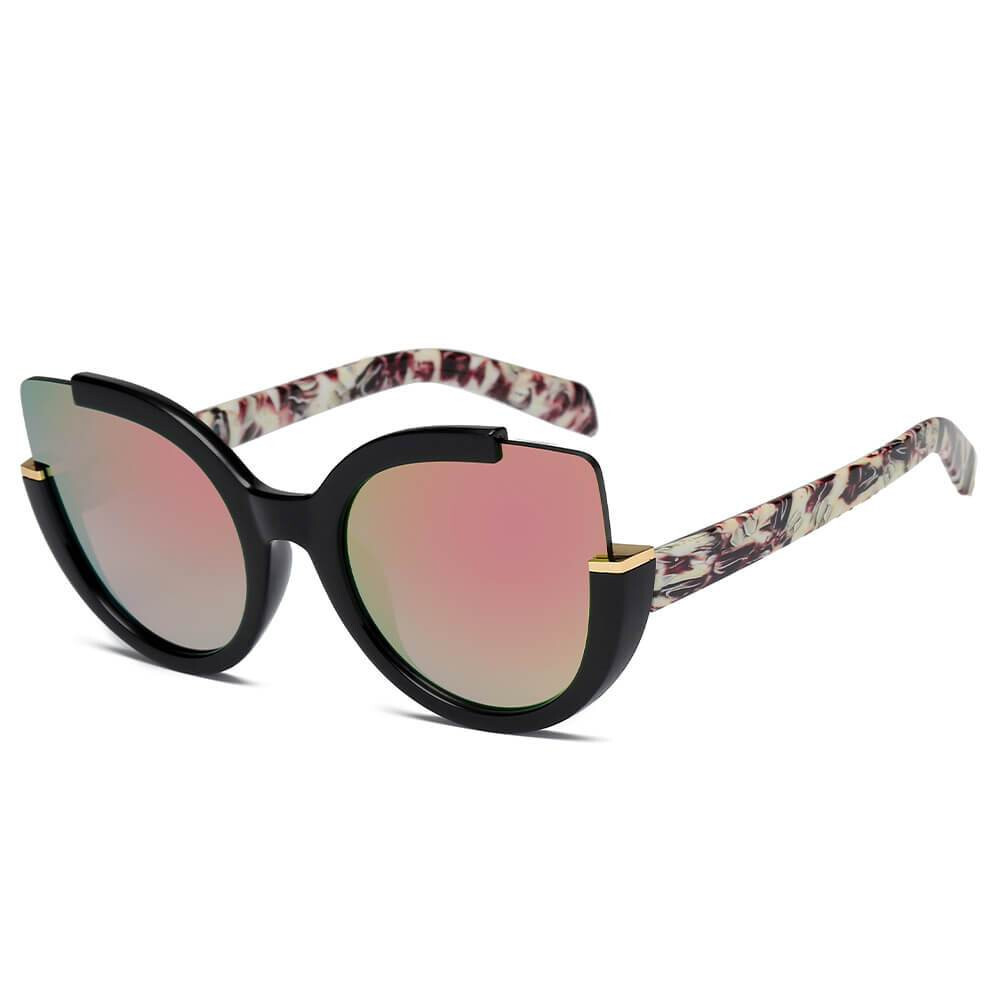 Round Cut-Out Cat Eye Sunglasses for Women - Stylish UV Protection Accessory-image